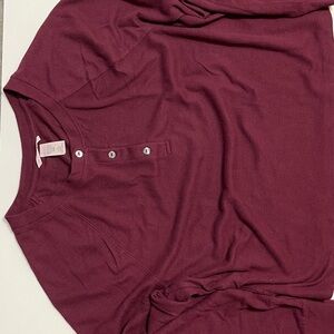 Victoria’s Secret Burgundy Long Sleeve Pajama Shirt